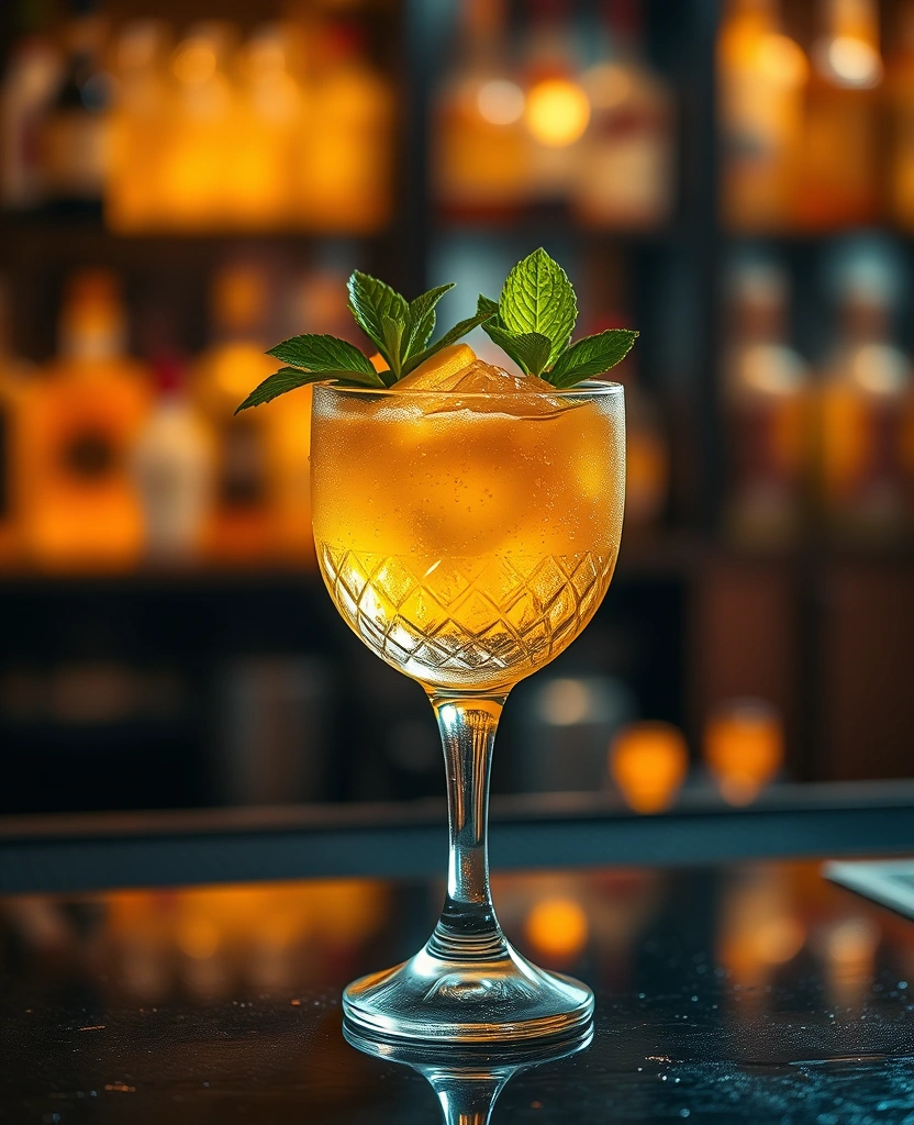 Island Rum Punch cocktail with tropical garnish